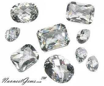 White Topaz oval, pear and other shapes