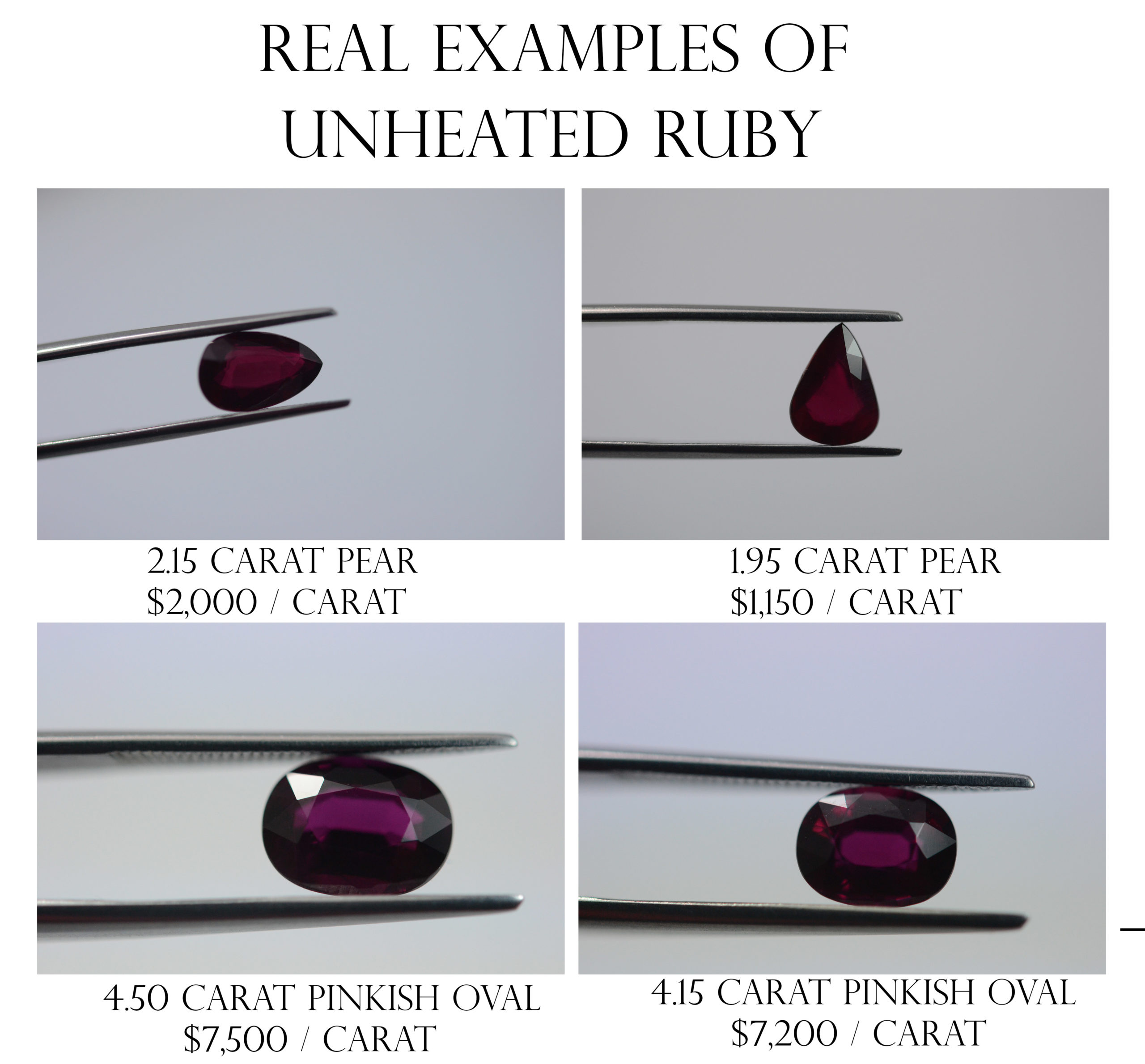 Unheated ruby examples