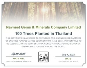 100 Trees Planred in Thailand July Certificate NGM