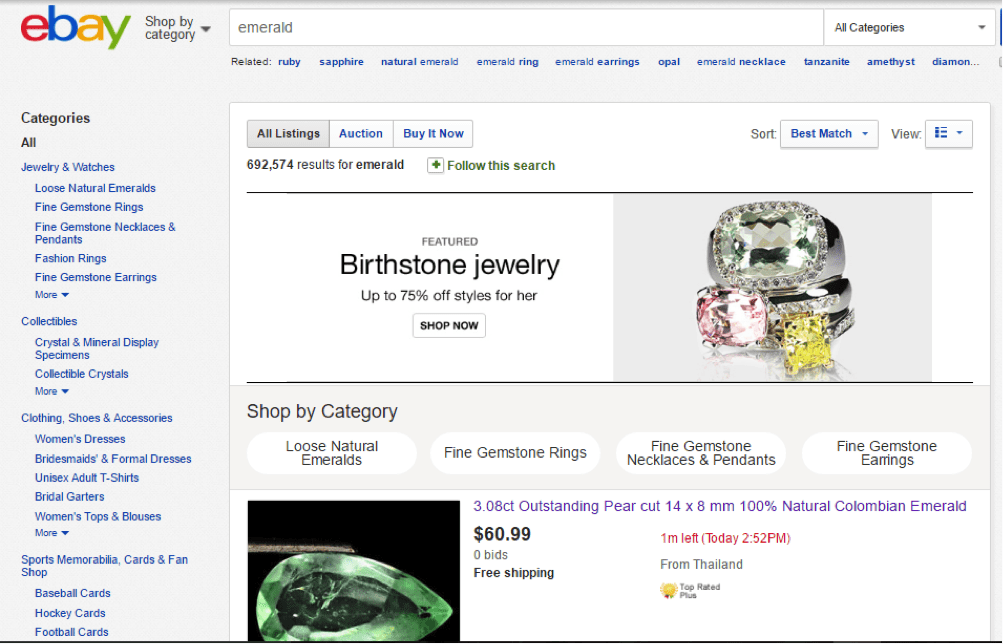 Emerald sellers ebay