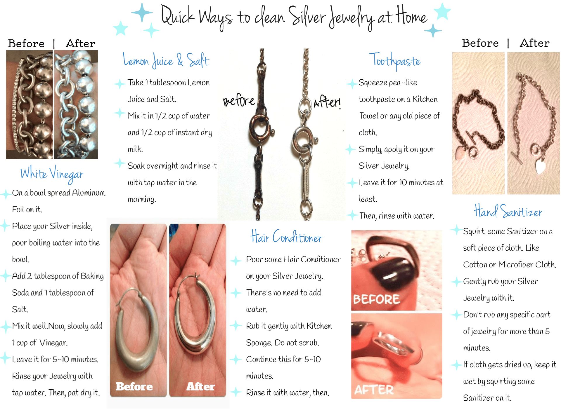 Quick ways to clean silver jewelry