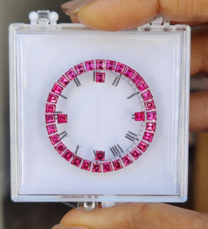 Custom Cut No Heat Mozambique Ruby for Luxury Watch Design