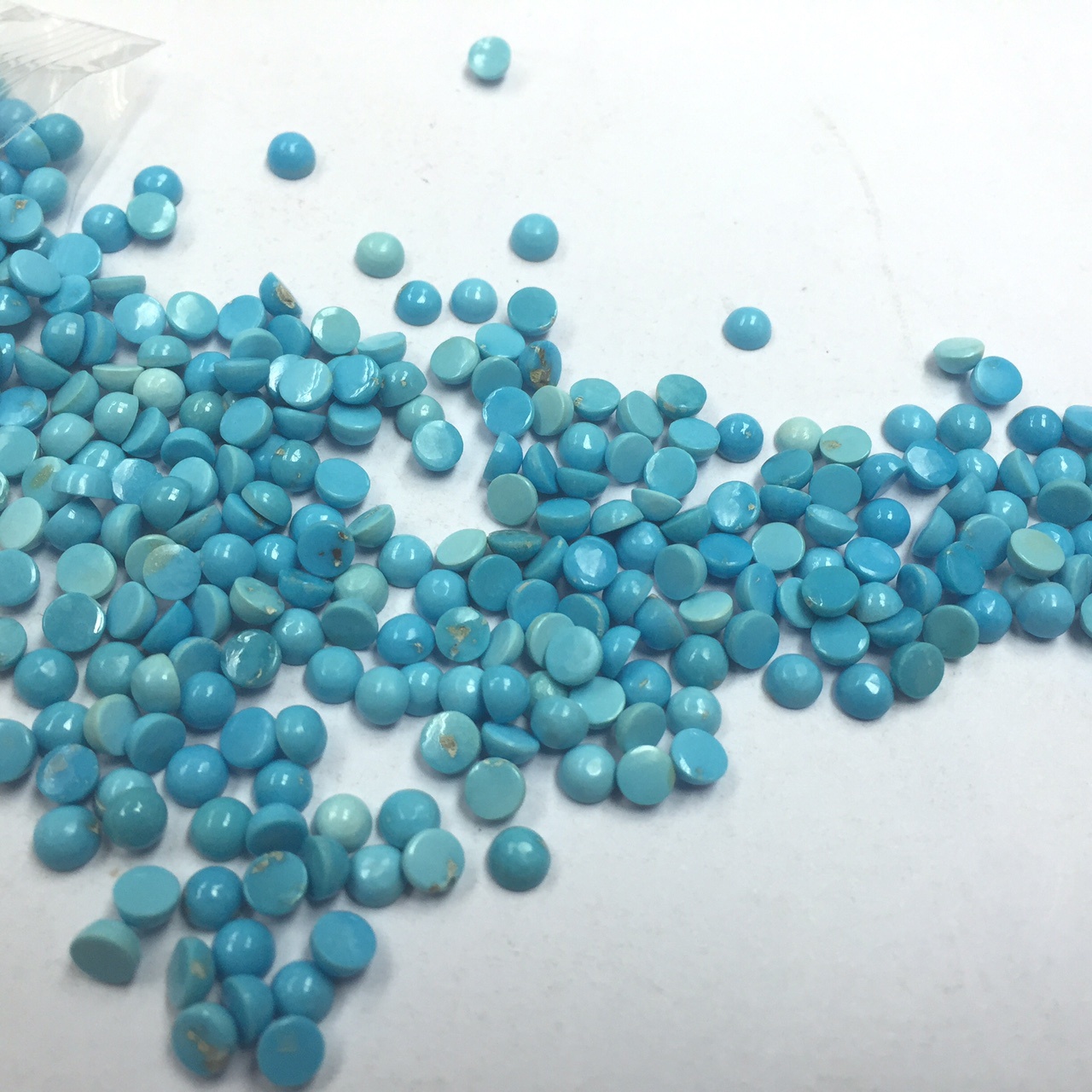 2mm, 3mm, 4mm, 5mm turquoise cabochons