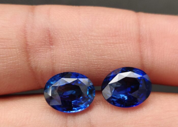 Ceylon Sapphire Pair of Royal Blue Sapphire pair