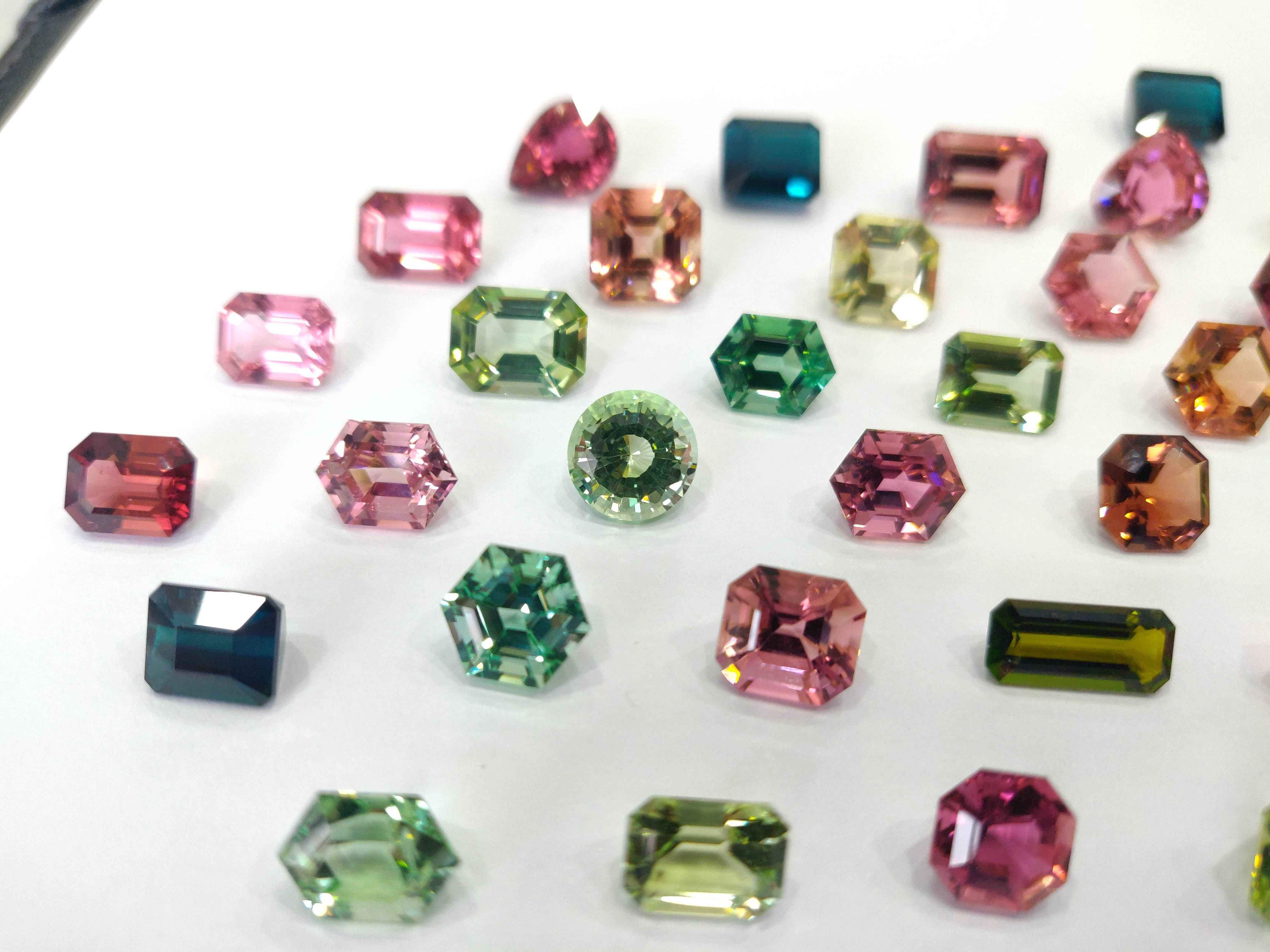 Natural Multi-Color Tourmaline Loose Gemstone Lot - 50 Pcs 3mm Round Cut 6 CT Total