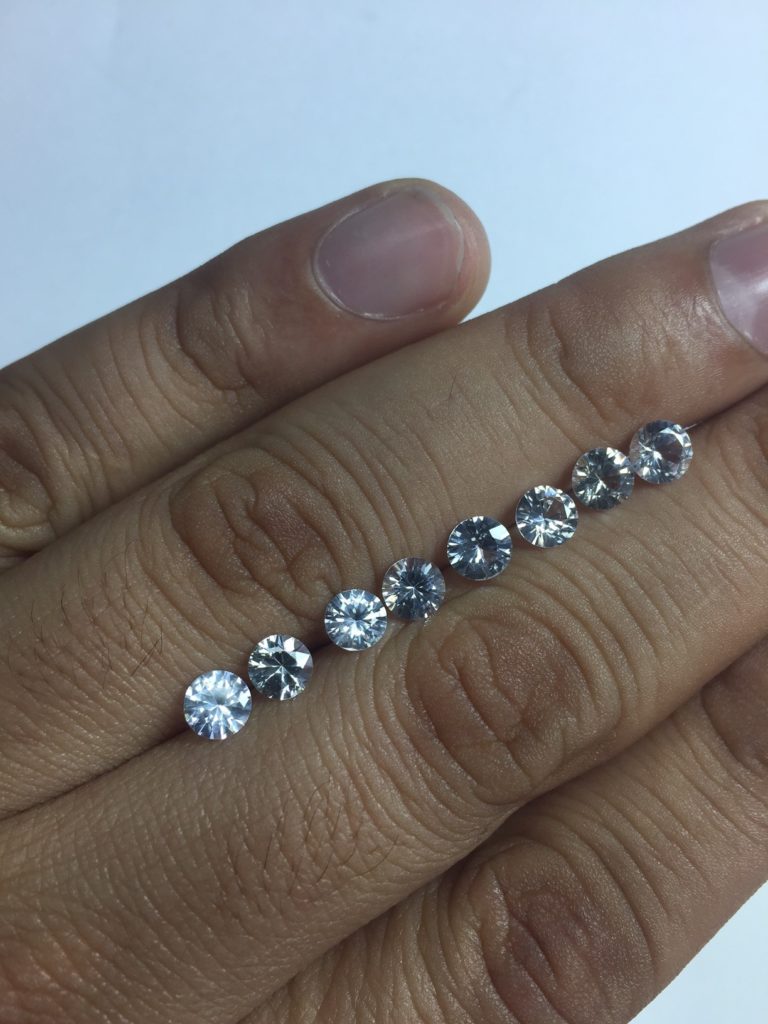 White Sapphires Diamond Cut from our Stock