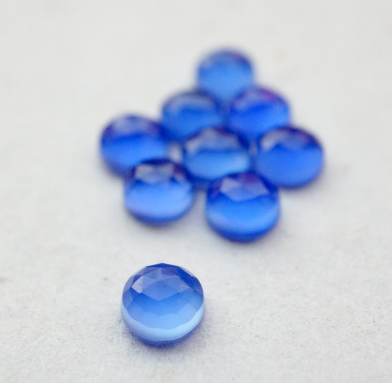 Chalcedony cabochons blue