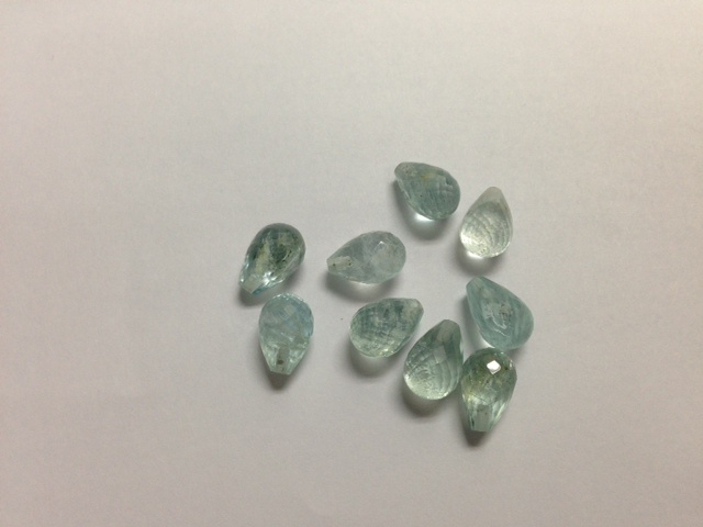 green color stones drops faceted