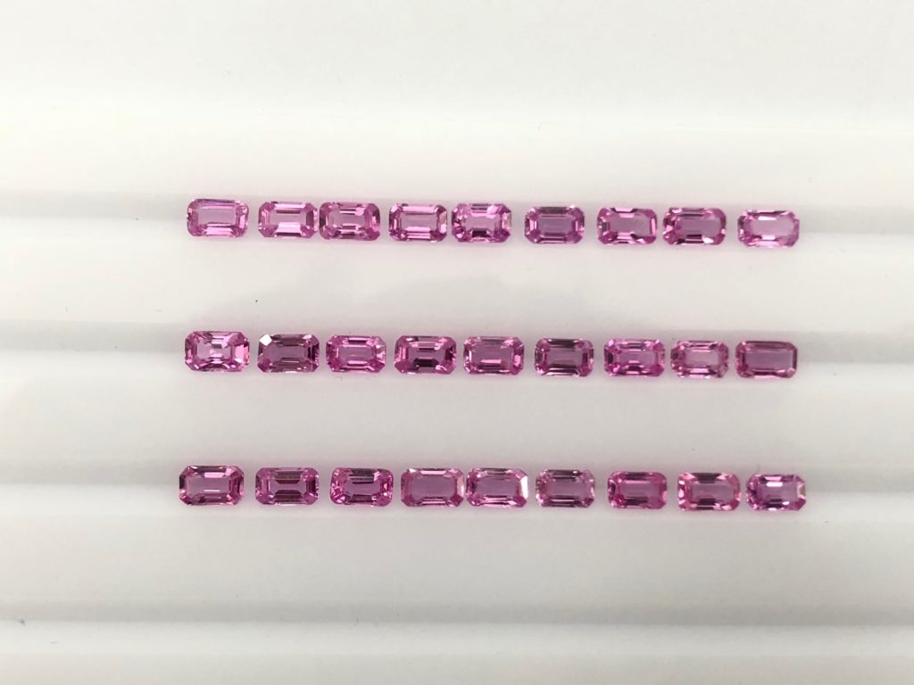 Pink sapphire octagons