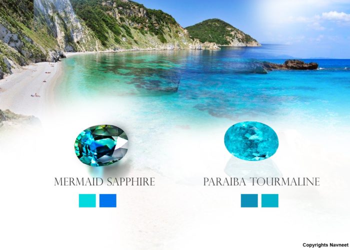 Paraiba Tourmaline and Mermaid Sapphire