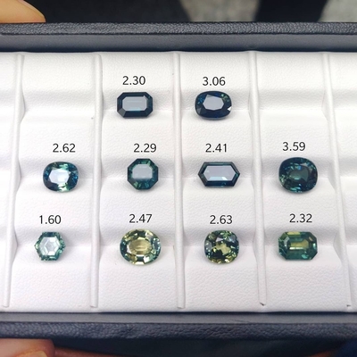 Different Shades of Teal and Parti Sapphires