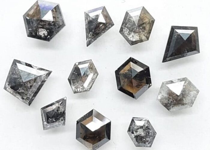Fancy cut salt and pepper diamonds, perfect for engagement rings.