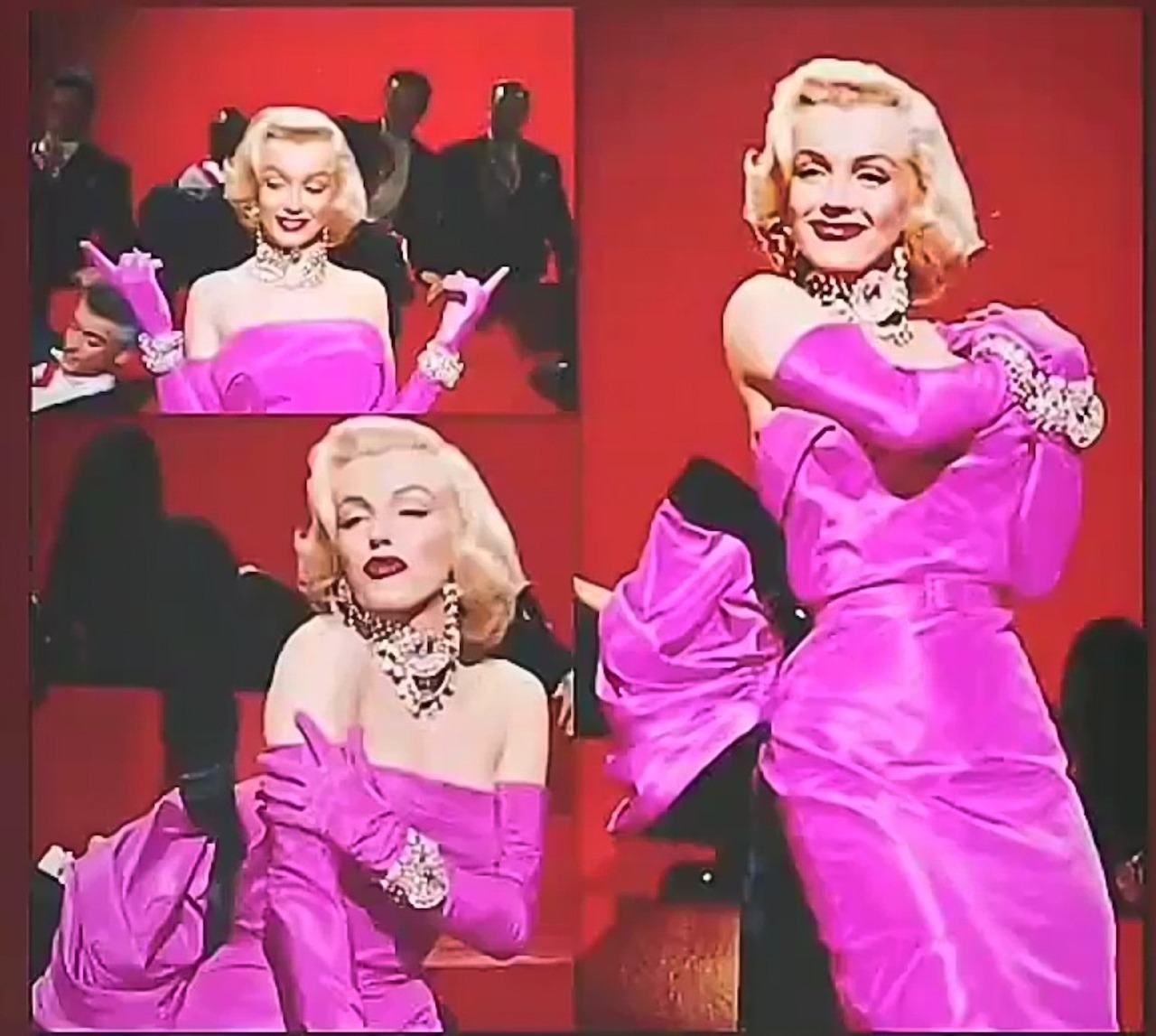 Marilyn Monroe performing to her iconic “Diamonds are a girl’s best friend” from the 1953 classic Gentlemen prefer Blondes.