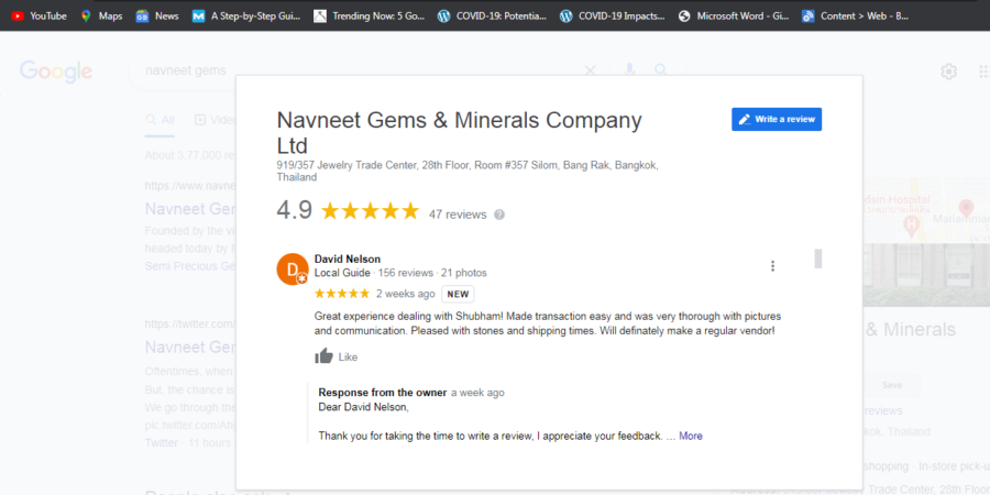 Navneet Gems & Minerals Customers Reviews
