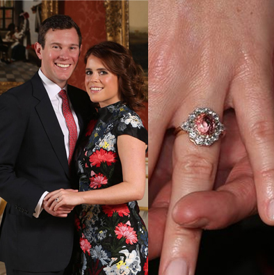 Princess Eugenie’s padparadscha sapphire engagement ring