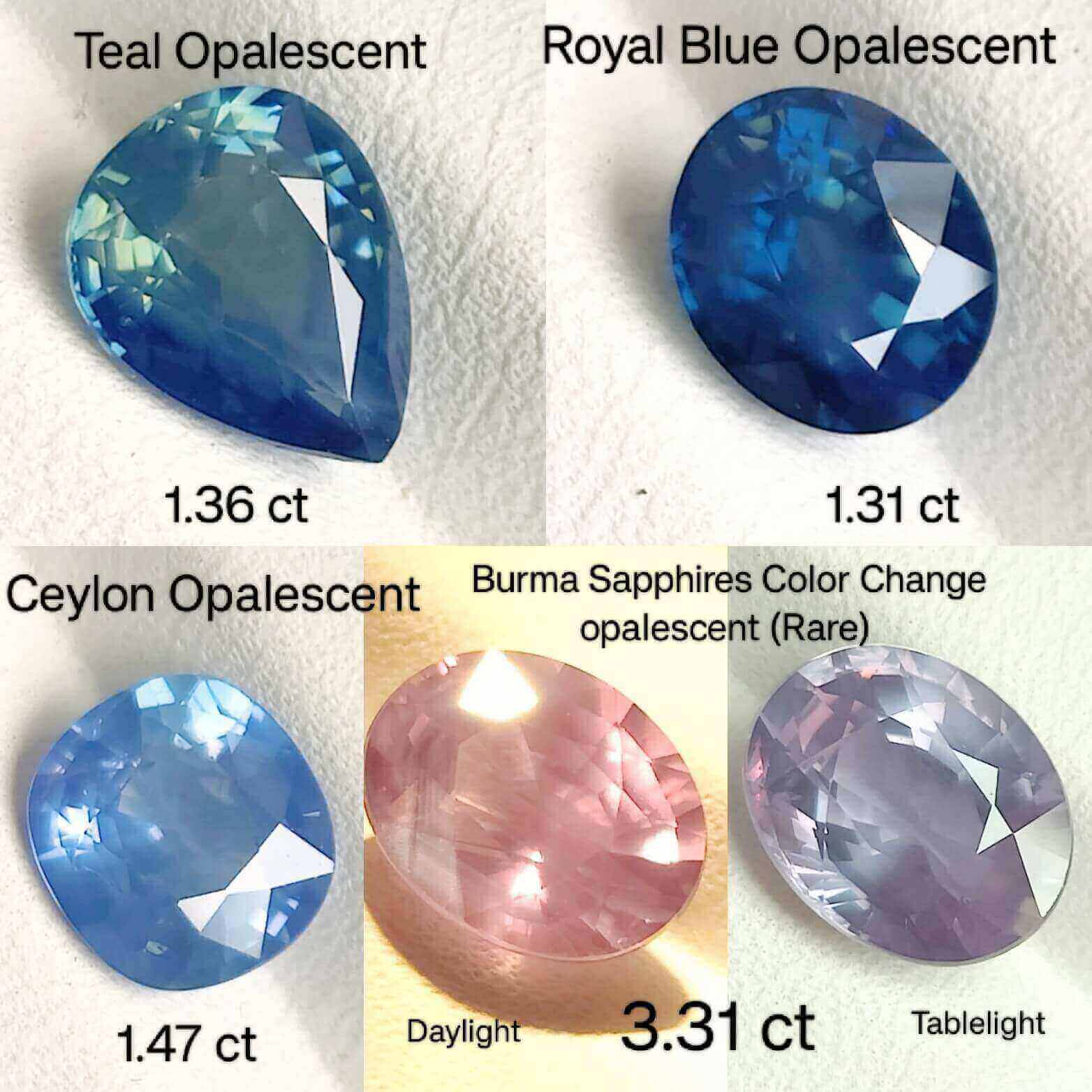 Other types of Opalescent Sapphires