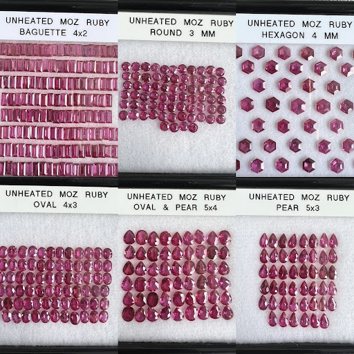 Calibrated Mozambique Ruby, Wholesale Ruby, Unheated Ruby